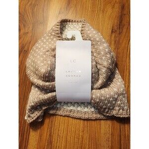 LC Lauren Conrad Knit Cowl Scarf Birdseye HeartsBrown 3 Way Wear Knit